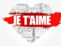 Je tÃ¢â¬â¢aime (I Love You in French) love heart